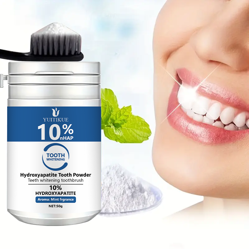Teeth Whitening Remedies - YUTIKUE 10% nHAP歯磨き粉 50g - ハイドロキシアパタイトによる歯のホワイトニング、ディープクリーニング＆フレッシュブレス、7日間で明るい笑顔へ