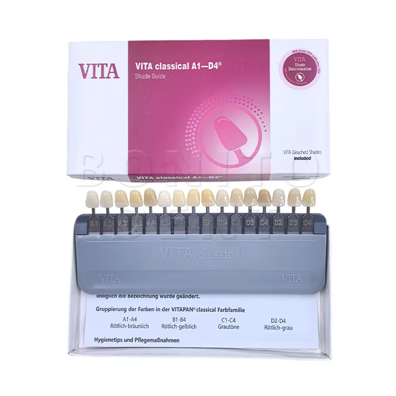 Teeth Whitening Shade Guide - VITA 16色歯科用歯の色見本ガイド プロフェッショナルホワイトニング研磨キット セラミックVITAPAN歯モデル測色プレート