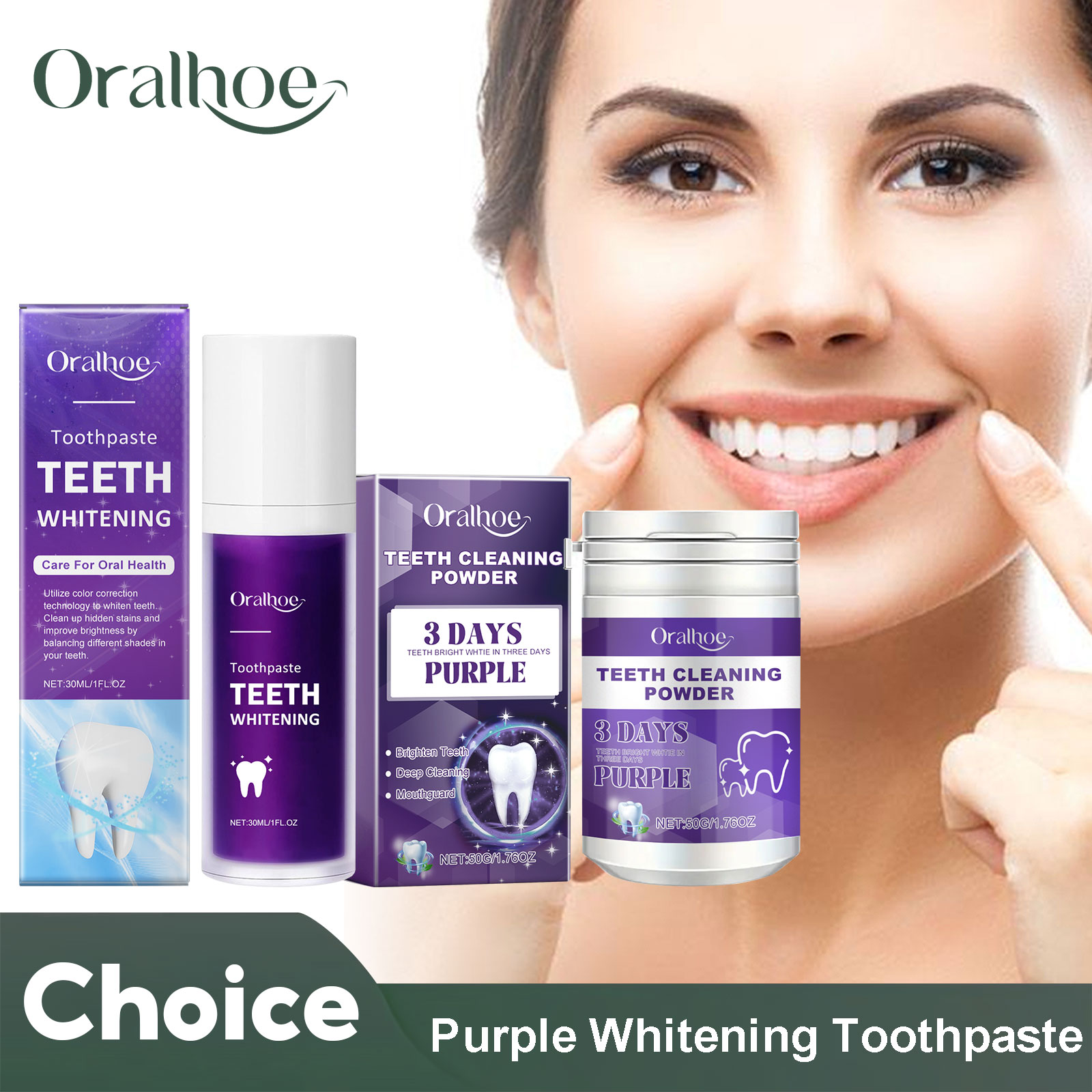 Teeth Whitening Remedies - 歯のホワイトニング用歯磨き粉,パープルコレクター,ディープクリーニング,歯垢の汚れの減少,5日間のパウダー