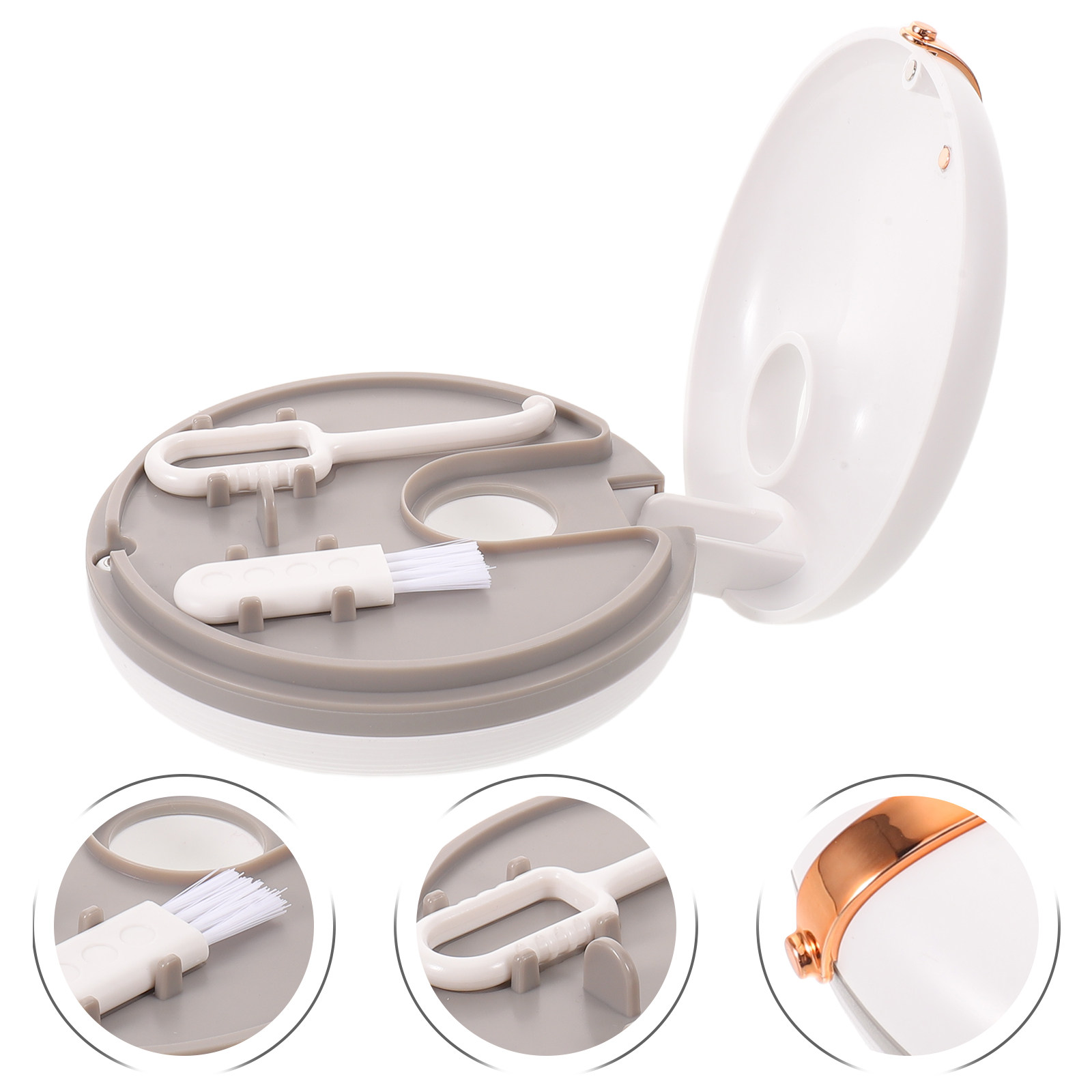 Dental Guard Night - 1個入りクリアリテーナーケース（鏡と仕切り付き）歯科用リテーナー、ナイトガード、矯正器具の保管、旅行用