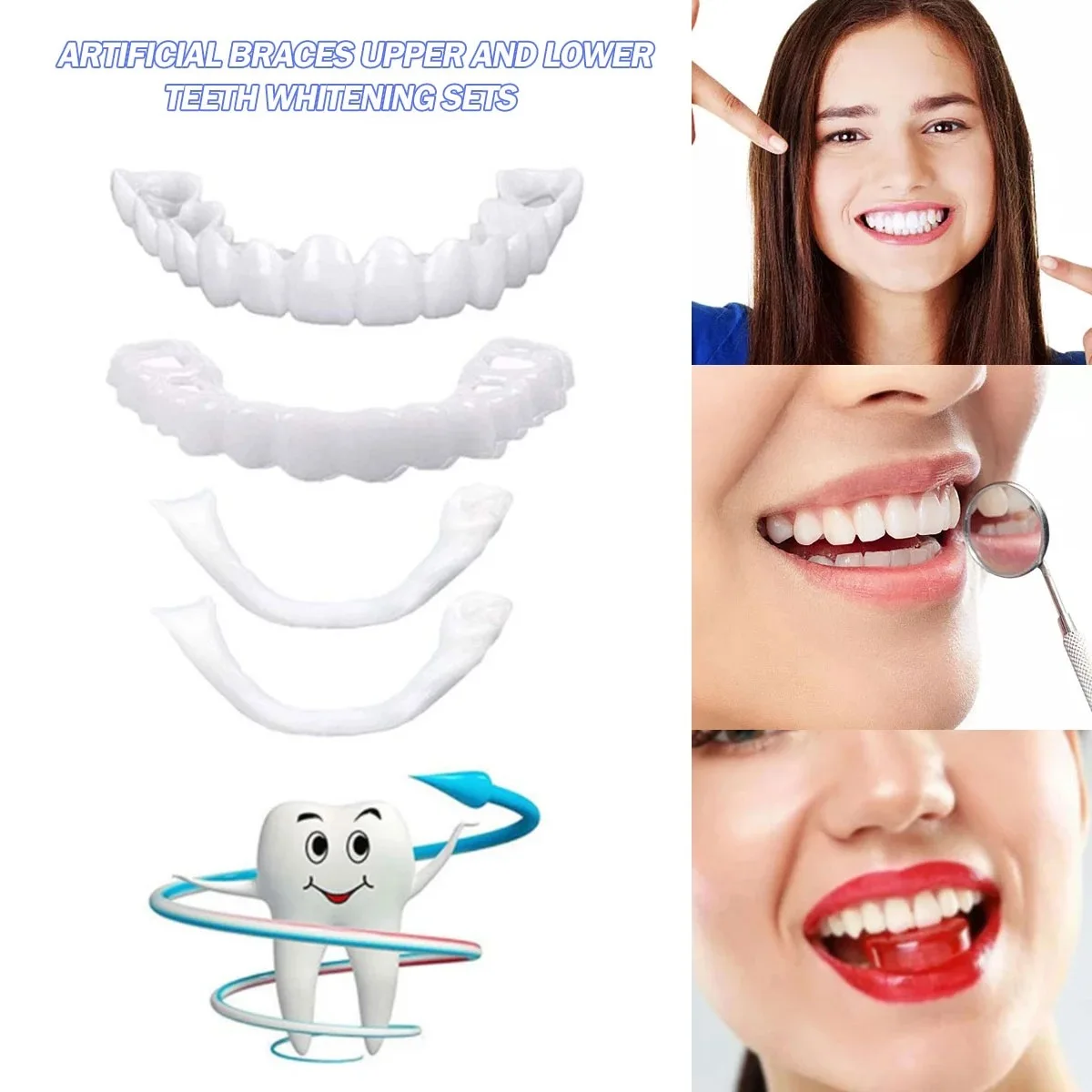 Teeth Whitening With Braces - 歯のベニア、ホワイトニング、入れ歯、歯列矯正、一時的な義歯カバー、完璧な笑顔、快適なフィット感、義歯キット
