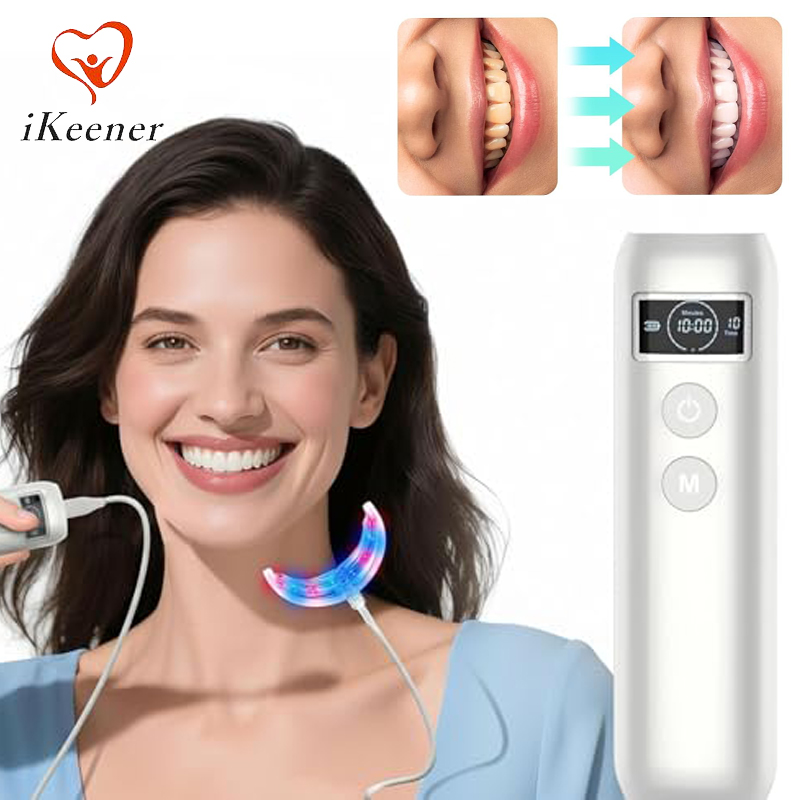 Teeth Whitening Led Kit - 歯のホワイトニング促進器 16 LED赤青光増強ライトトレイ タイマー付き 歯茎の健康修復 ホームケア用歯のケアキット