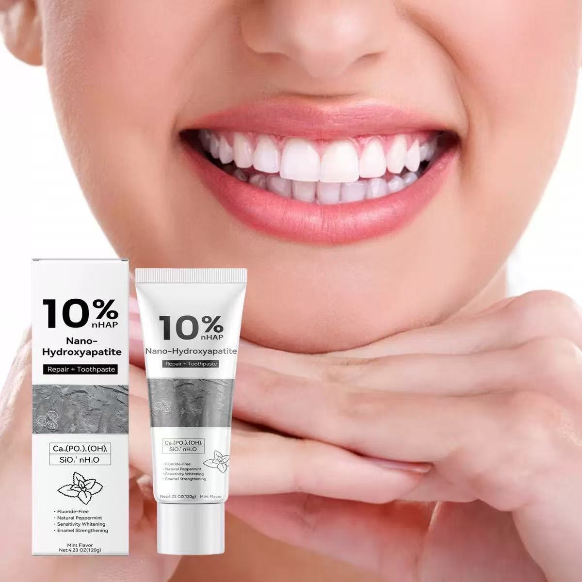 Teeth Whitening Yellow Teeth - 10% ナノハイドロキシアパタイト配合 ホワイトニング＆ステイン除去歯磨き粉 – 黄ばんだ歯を白くし、息を爽やかにする –