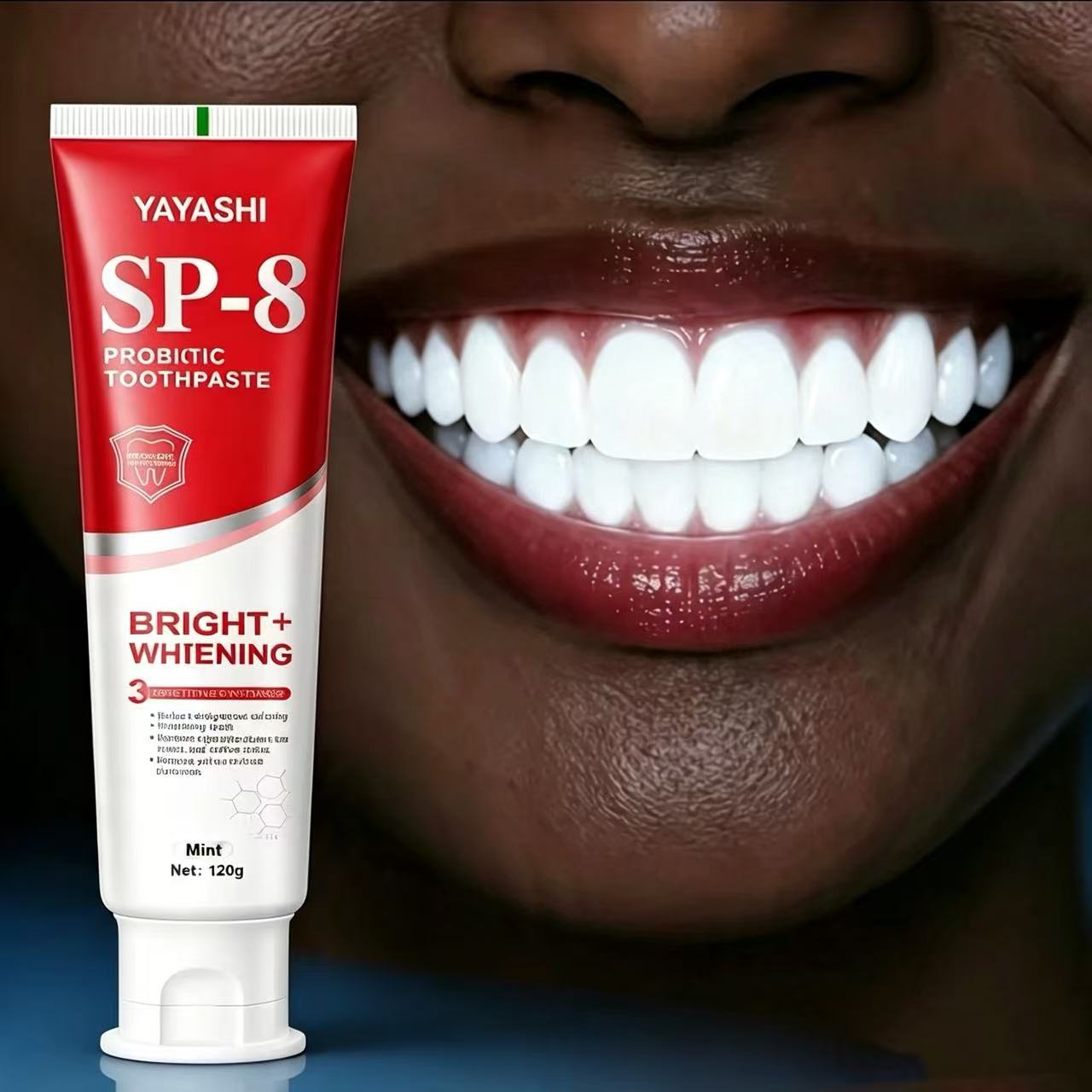 Teeth Whitening Yellow Teeth - ヤヤシ SP-8 プロバイオティクス ホワイトニング＆ステイン除去、息の爽やか化、歯の黄ばみ改善 – 120g