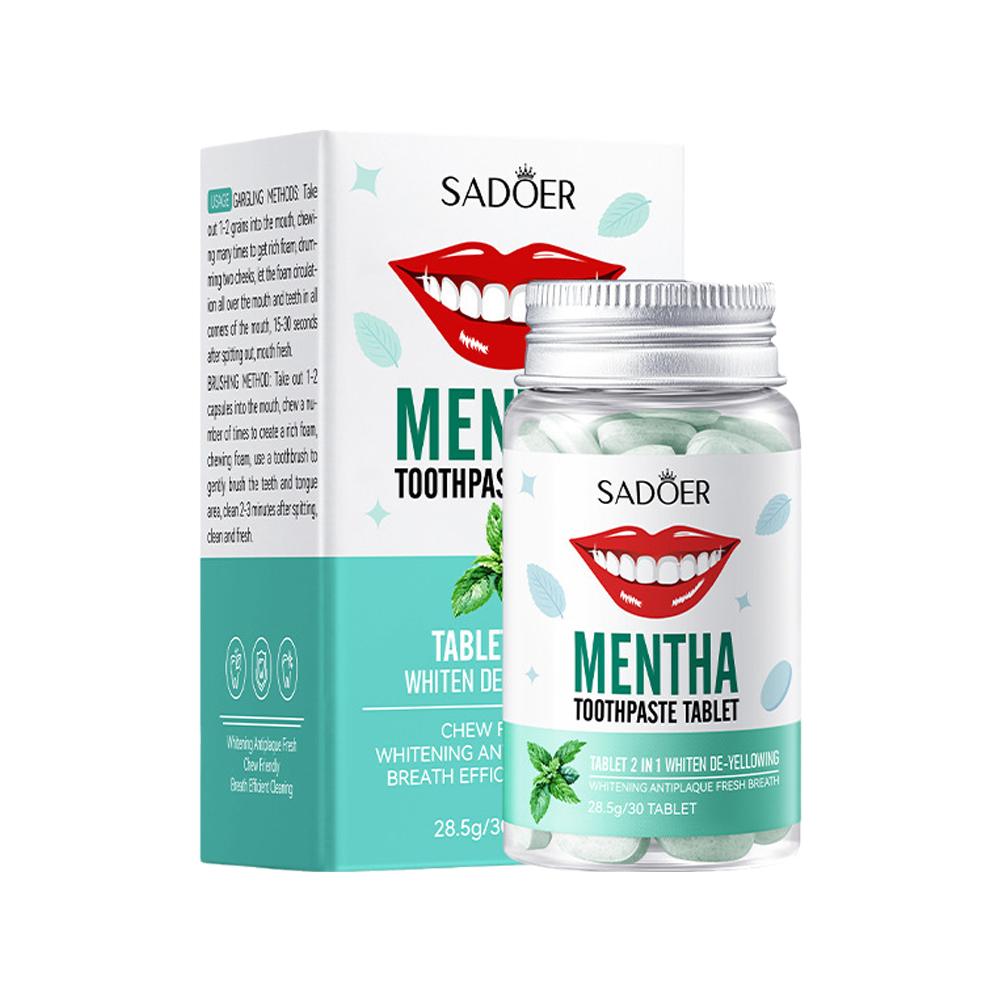Teeth Whitening Remedies - ミント固体歯磨き粉タブレットミントフレーバー歯息マウスウォッシュ煙除去悪いホワイトニング新鮮な炭の汚れ