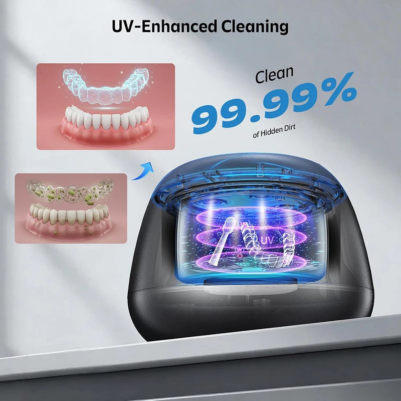 新型超音波リテーナー洗浄機 48kHz 200ML 歯科用洗 - Dental Guard Night のレビューと価格
