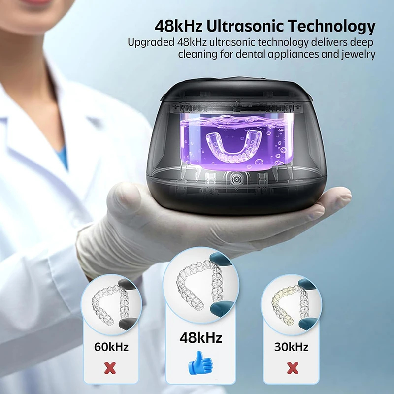 新型超音波リテーナー洗浄機 48kHz 200ML 歯科用洗 - Dental Guard Night のレビューと価格