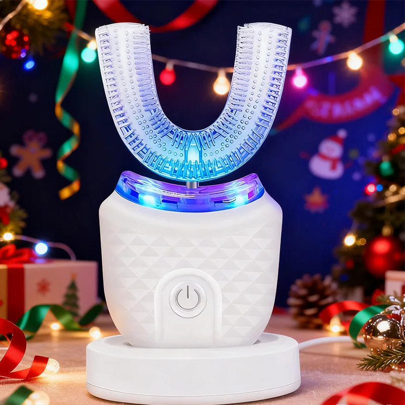 トップ新製品ポータブル U 字型電動歯ブラシ、超音波 360 - Teeth Whitening Toothbrush のレビューと価格