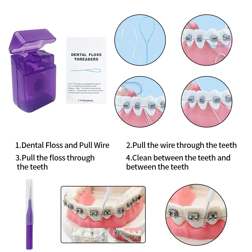8 ピース/セット矯正歯科ケアブラシキット歯クリーニングブレ - Teeth Whitening With Braces のレビューと価格
