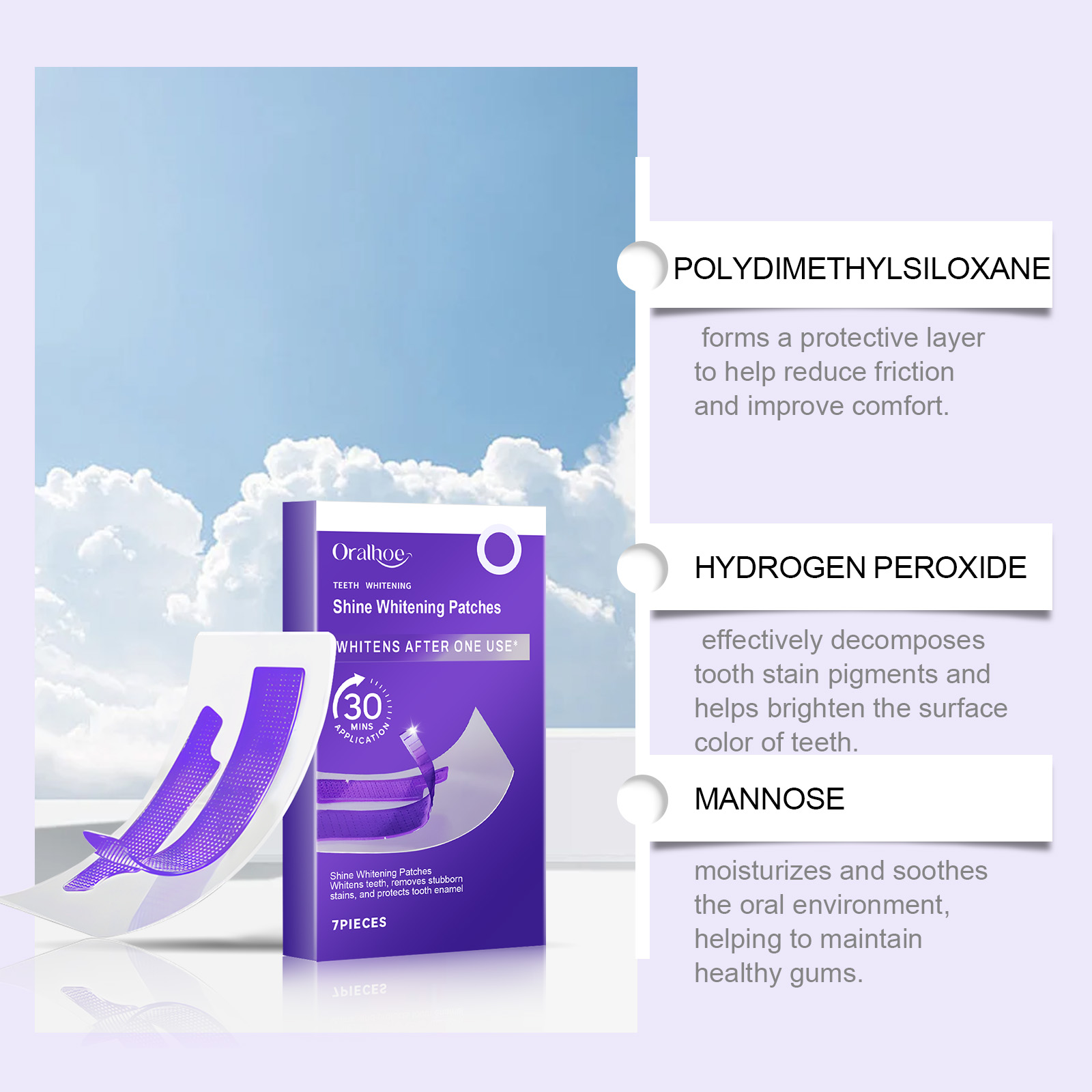 オーラルホー 7枚入り/箱 歯のホワイトニングパッチ マイル - Teeth Whitening Quick Results のレビューと価格