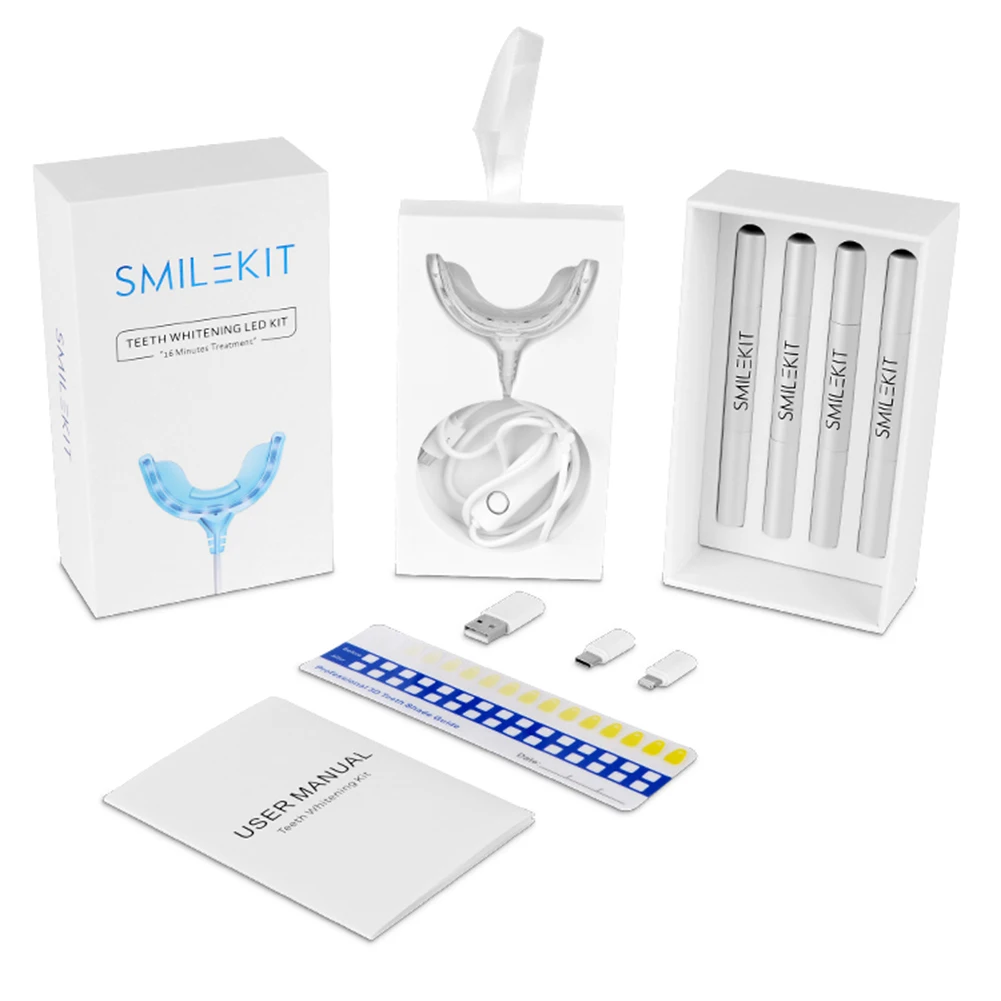 インテリジェントタイマー付き歯のホワイトニングキット,16個 - Teeth Whitening Led Kit のレビューと価格