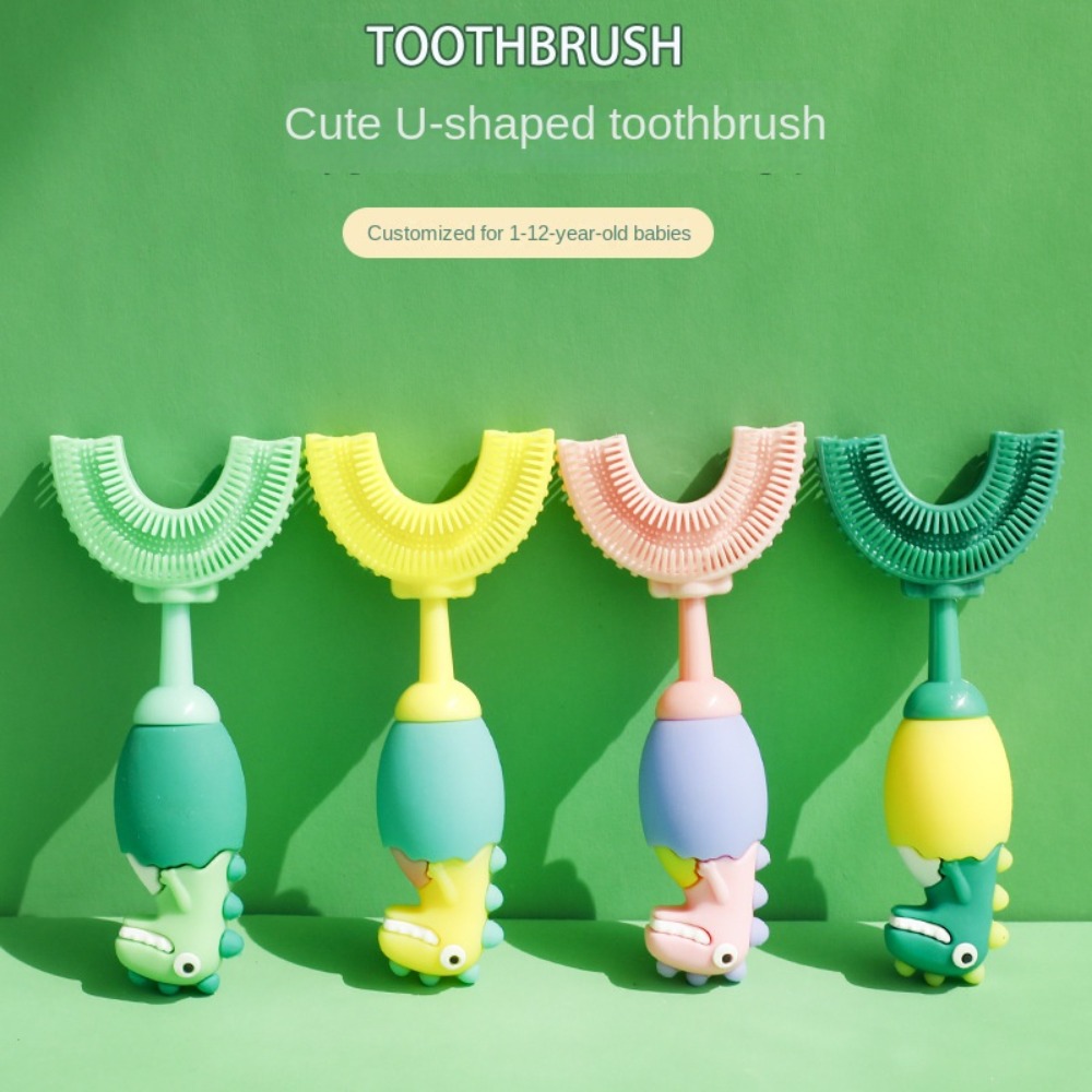 子供、子供のためのU字型シリコン歯ブラシ、歯のホワイトニング - Teeth Whitening Toothbrush のレビューと価格
