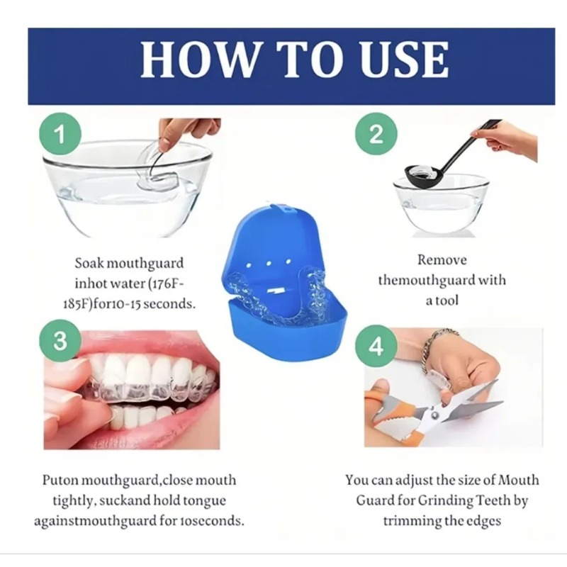 4個入り/箱 歯ぎしり防止マウスガード 成形可能な歯科用ナイ - Dental Guard Night のレビューと価格