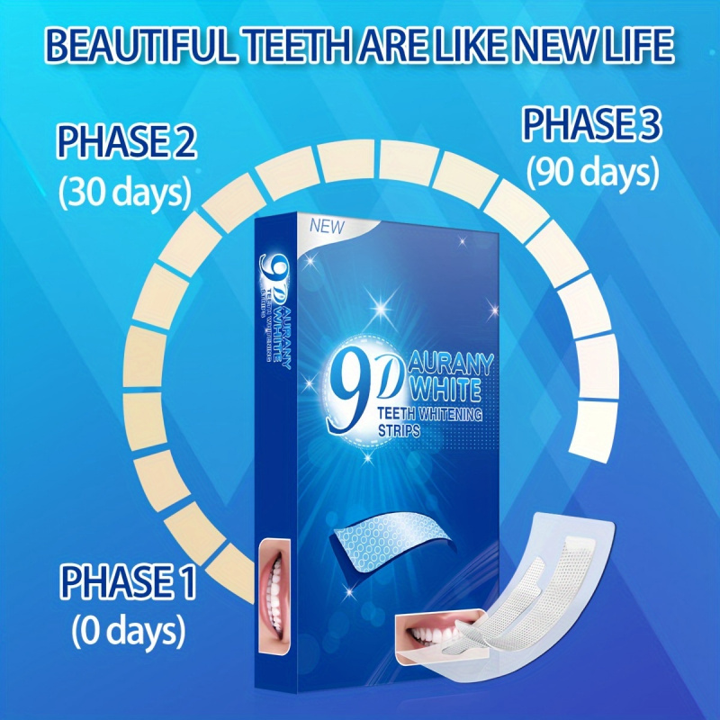 9D Aurany ホワイト歯ホワイトニング ストリップ 2 - Teeth Whitening Remedies のレビューと価格