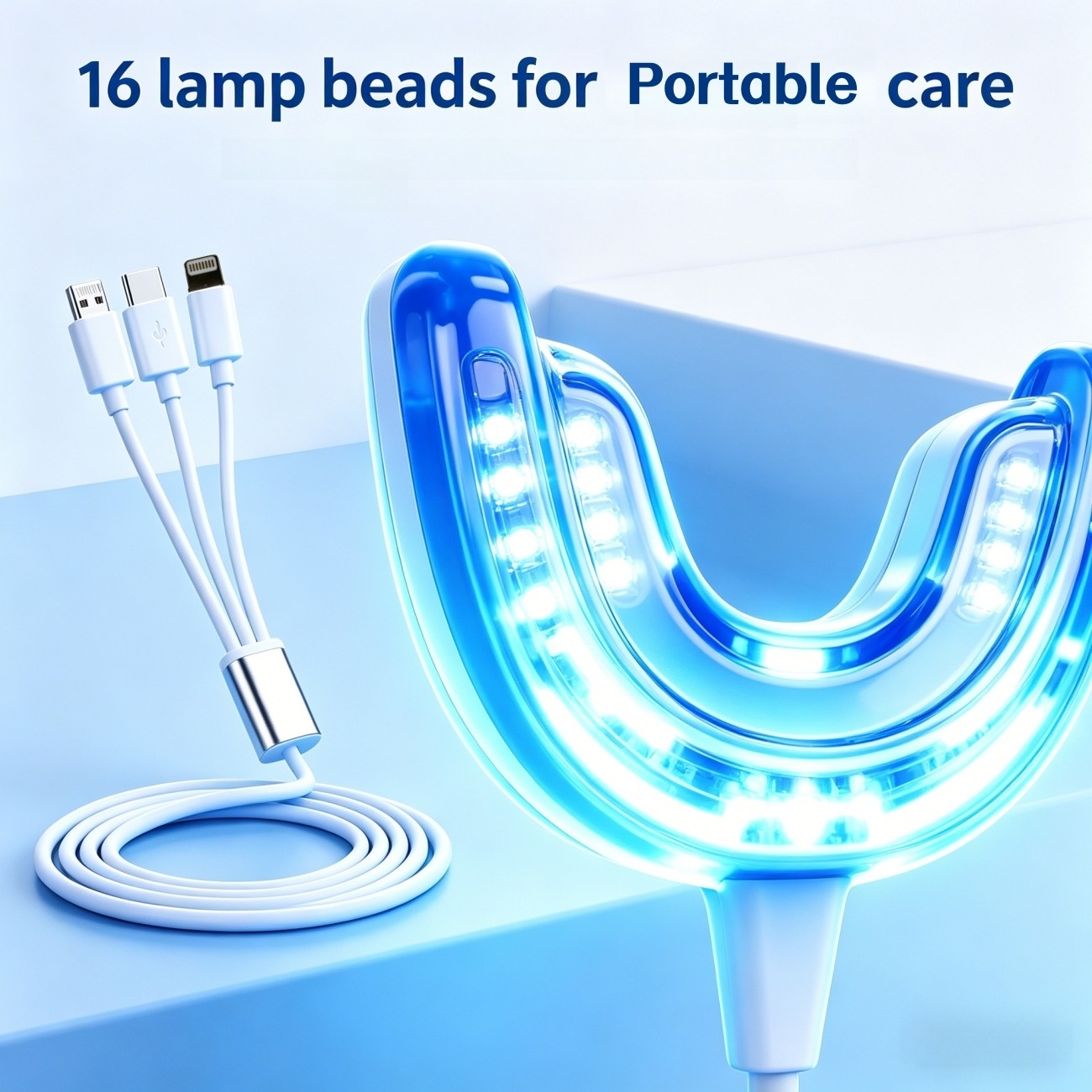 LEDポータブル歯のホワイトニングキット、男女兼用、黄ばんだ - Teeth Whitening Led Kit のレビューと価格