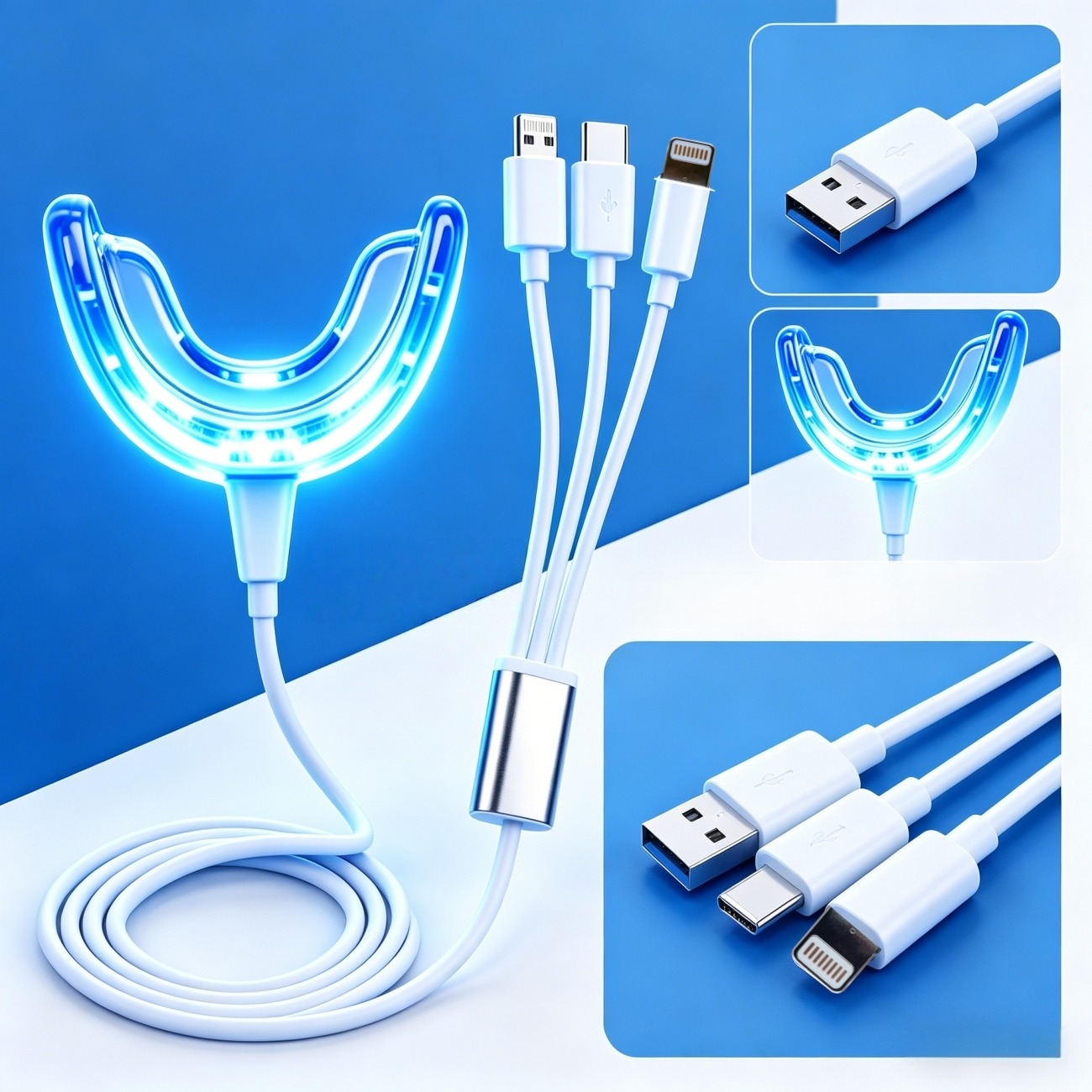 LEDポータブル歯のホワイトニングキット、男女兼用、黄ばんだ - Teeth Whitening Led Kit のレビューと価格