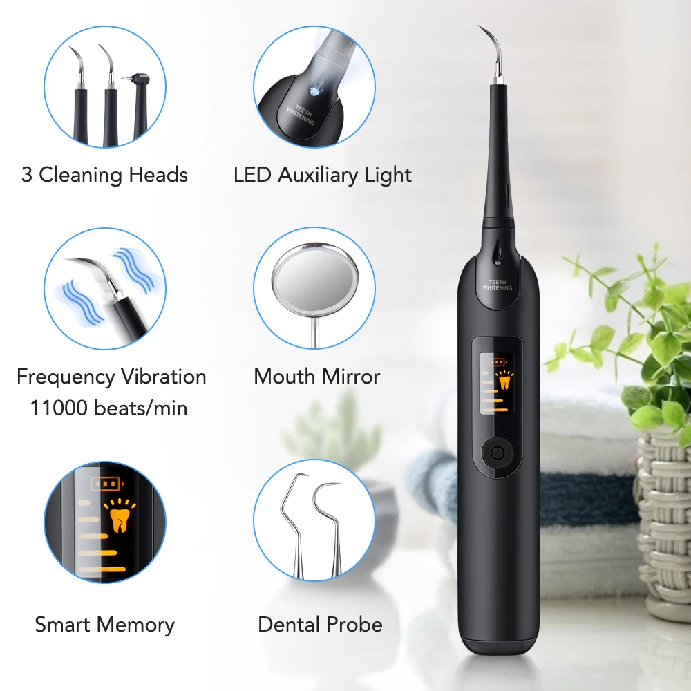電動歯科スケーラー歯ブラシセット液晶画面 LED ライト歯科 - Teeth Whitening Toothbrush のレビューと価格