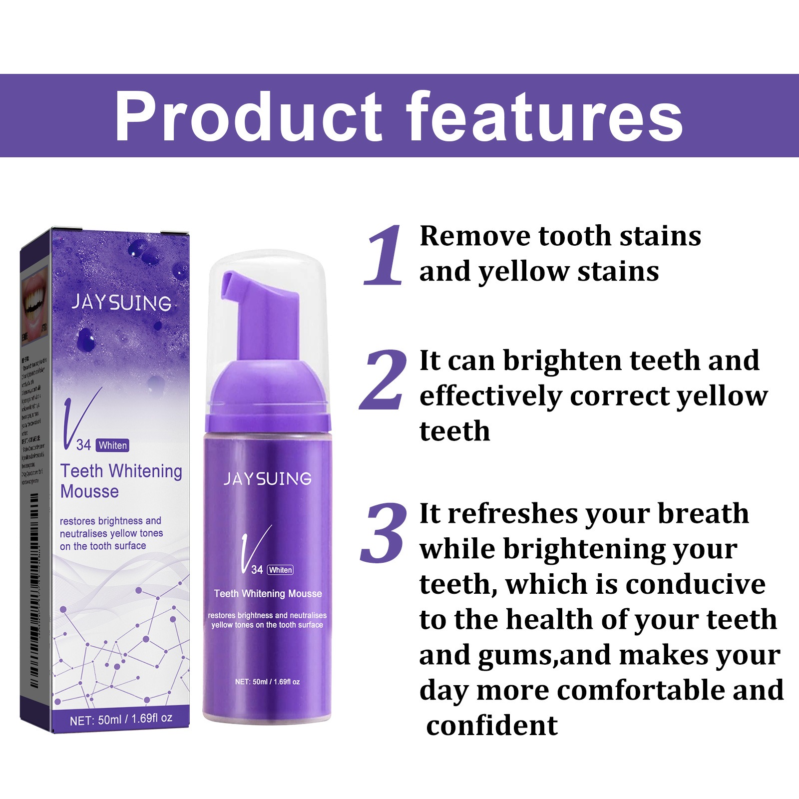 V34-歯磨き粉,効果的な輝き,歯の除去,深い黄色の汚れの除 - Teeth Whitening Yellow Teeth のレビューと価格