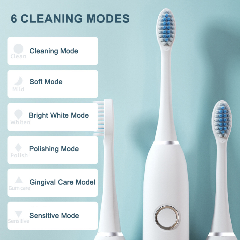 6 モード電動音波歯ブラシ USB 充電式大人用超音波歯ブラ - Teeth Whitening Toothbrush のレビューと価格