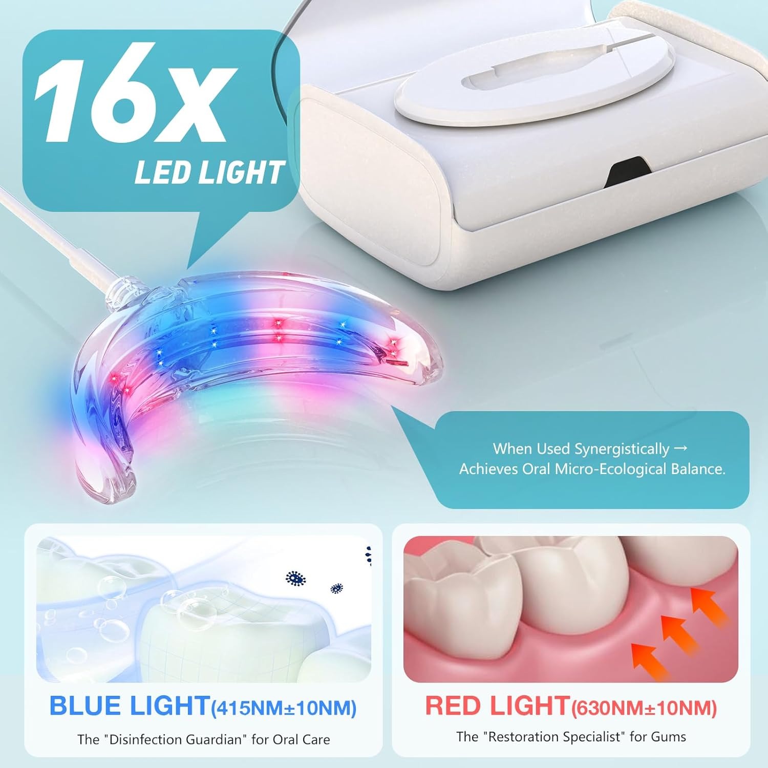 歯のホワイトニング促進ランプ ブルー＆レッドライト LED  - Teeth Whitening Yellow Teeth のレビューと価格
