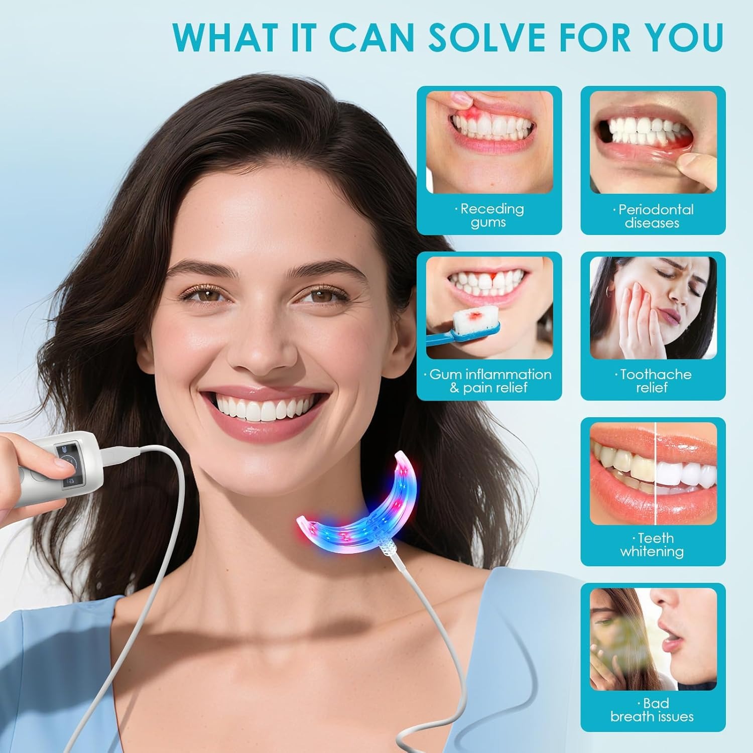 歯のホワイトニング促進ランプ ブルー＆レッドライト LED  - Teeth Whitening Yellow Teeth のレビューと価格