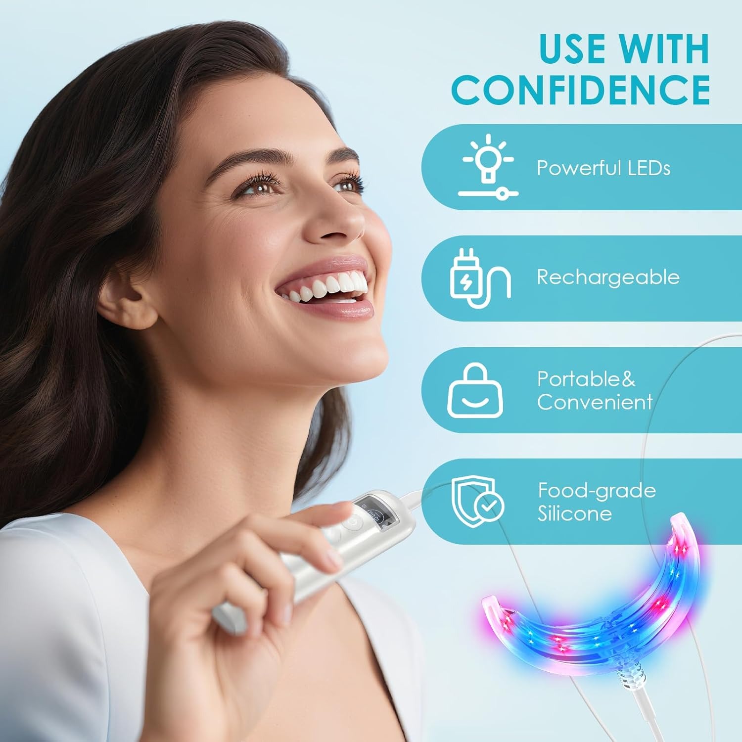 歯のホワイトニング促進ランプ ブルー＆レッドライト LED  - Teeth Whitening Yellow Teeth のレビューと価格