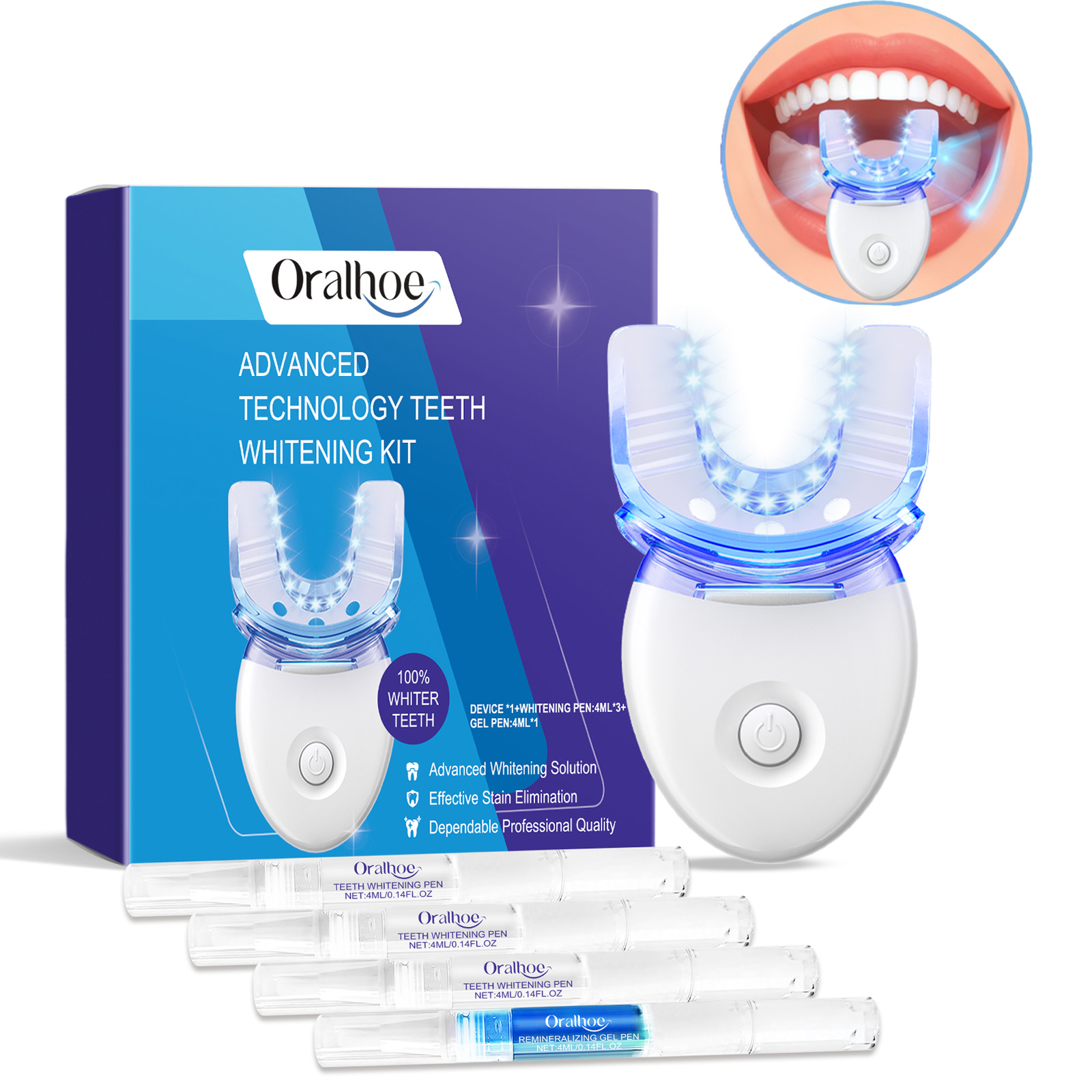 プロフェッショナルな歯のホワイトニングLEDライトキット、4 - Teeth Whitening Remedies のレビューと価格
