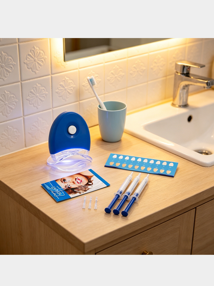 グロリースマイル歯磨きキット - LEDライト、3mlジェル - Teeth Whitening Led Kit のレビューと価格